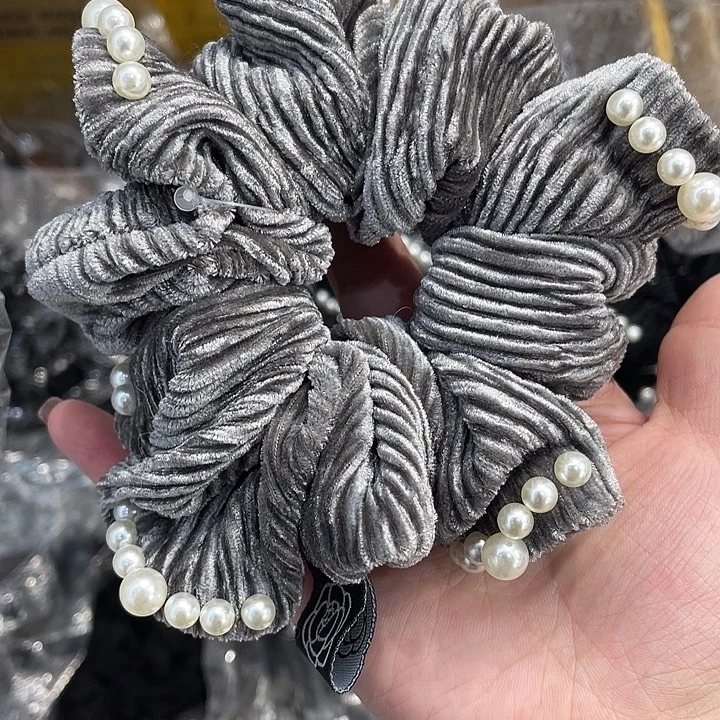 皮质铁合金灰色发圈