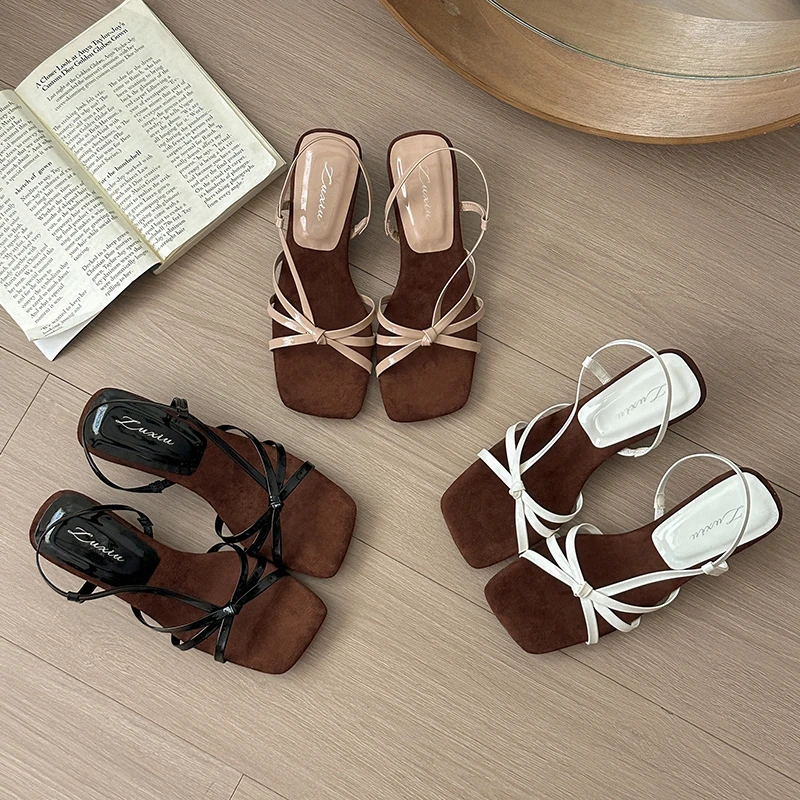 坡跟修面皮千金风静奢风时装凉鞋露趾鞋子韩版凉拖鞋