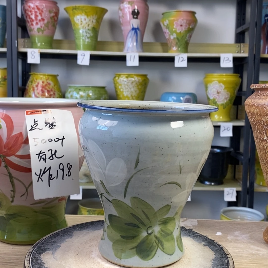 景德镇手工手绘陶瓷花盆