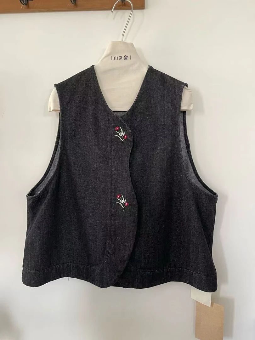 叨叨推荐款#SCS#6731#牛仔刺绣马甲（春季新款）FL