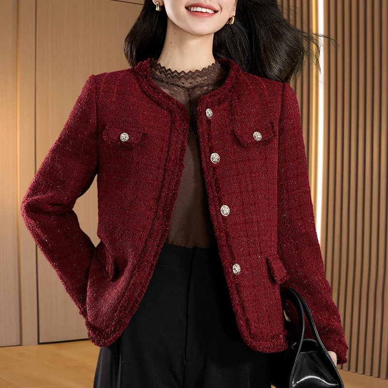 【可蓓儿】新年年小香风毛呢外套女2025新款春秋冬今年爆款轻妈妈装