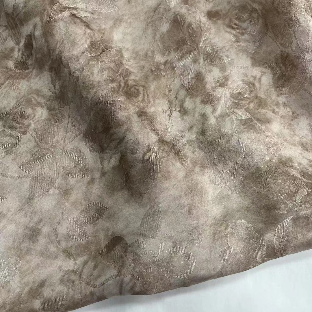 【绒兰】（半米价）品牌打样！重磅丝绸服装面料 65号 花团锦簇