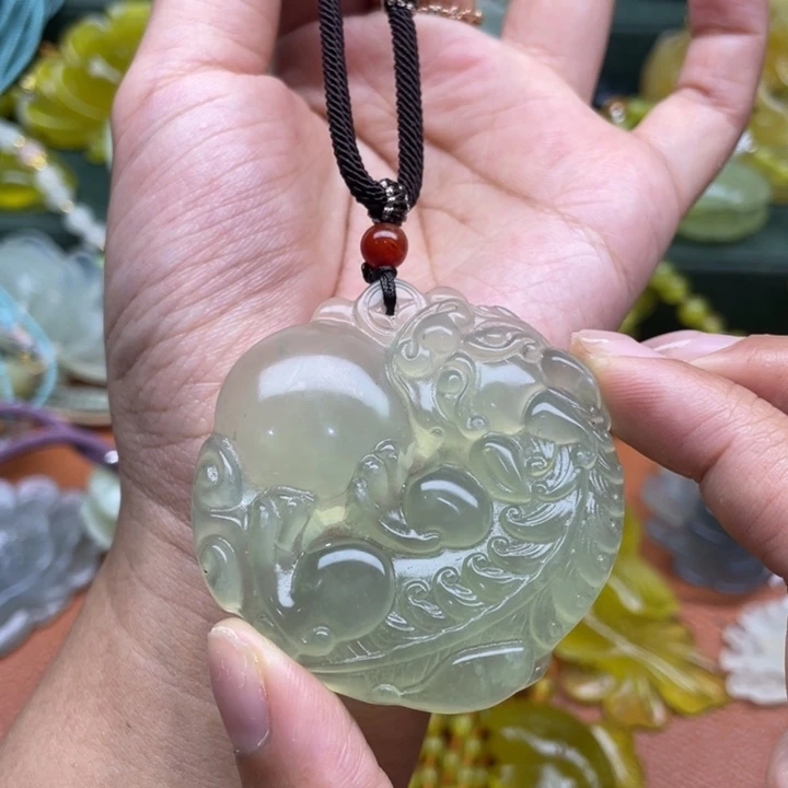 岫玉未镶嵌锁骨链毛衣链