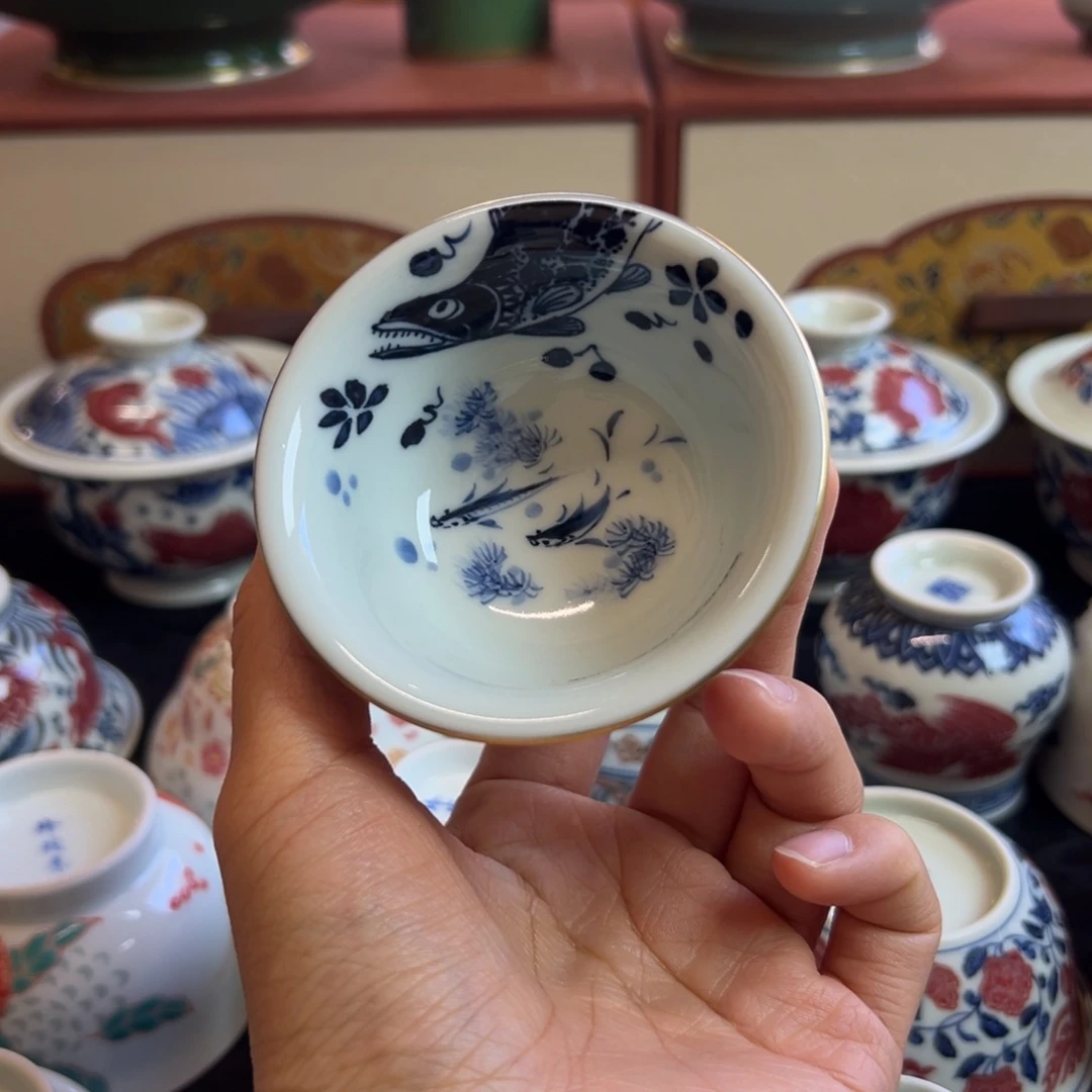 一如山房 鱼小压手杯