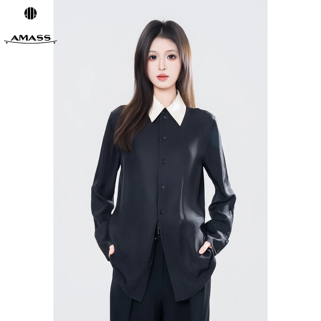 AMASS/阿玛施春夏新款经典气质时尚通勤百搭高级感衬衫女 5301098