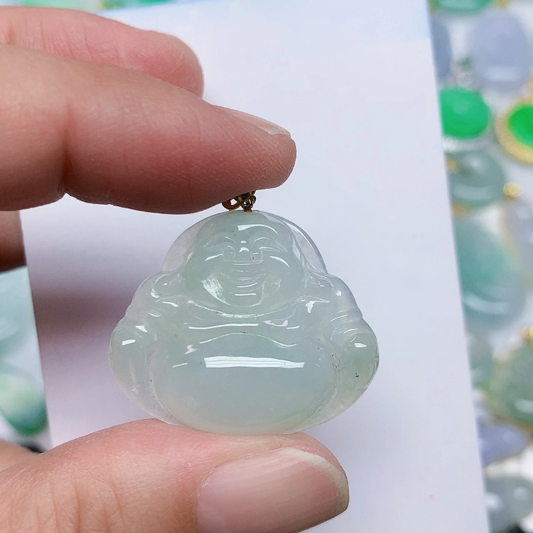 翡翠18K金镶嵌颈饰356775