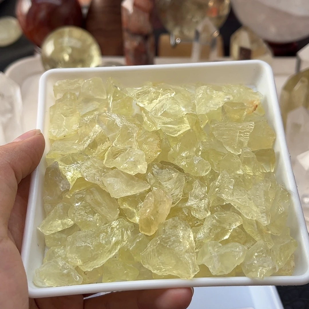 水晶未镶嵌珠宝半成品141黄水晶碎石