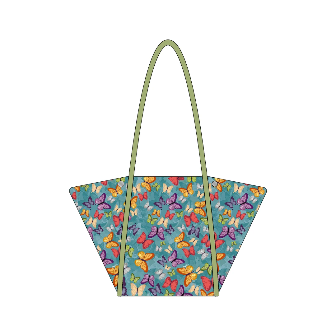 嘉哥 新款绿蝴蝶细肩带元宝包单肩斜跨休闲通勤大容量帆布包女