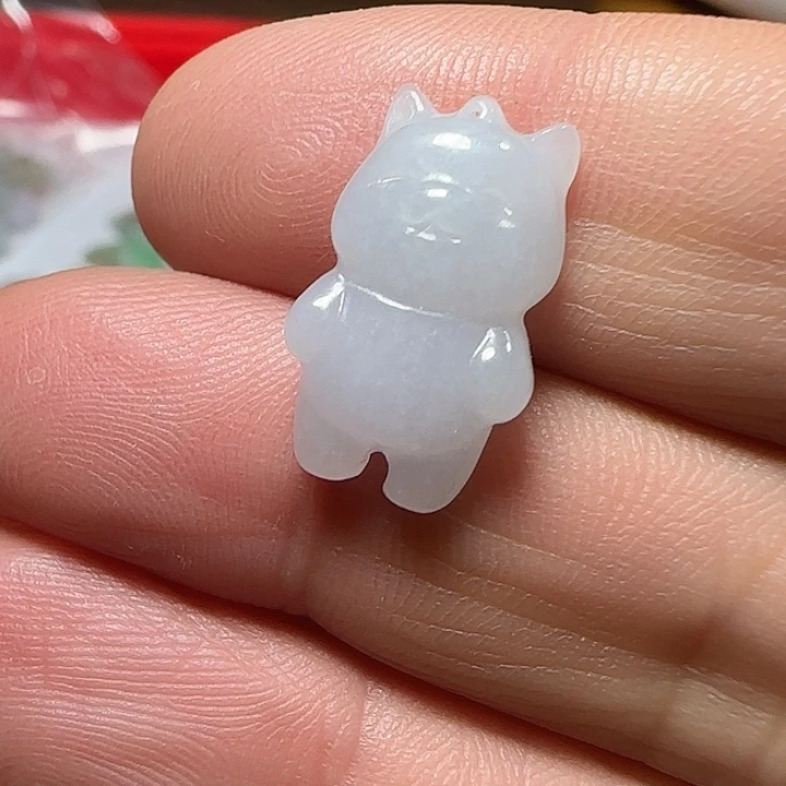 翡翠未镶嵌颈饰天然缅甸肺部紫小熊