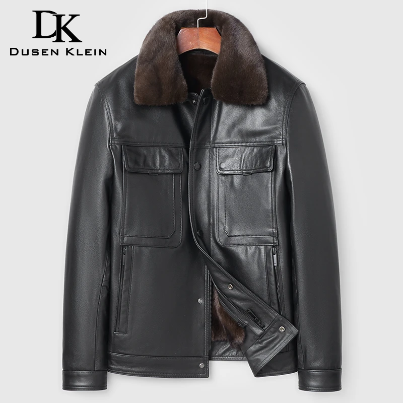 冬季头层牛皮夹克海宁真皮皮衣加绒加厚可拆卸内胆保暖皮衣外套