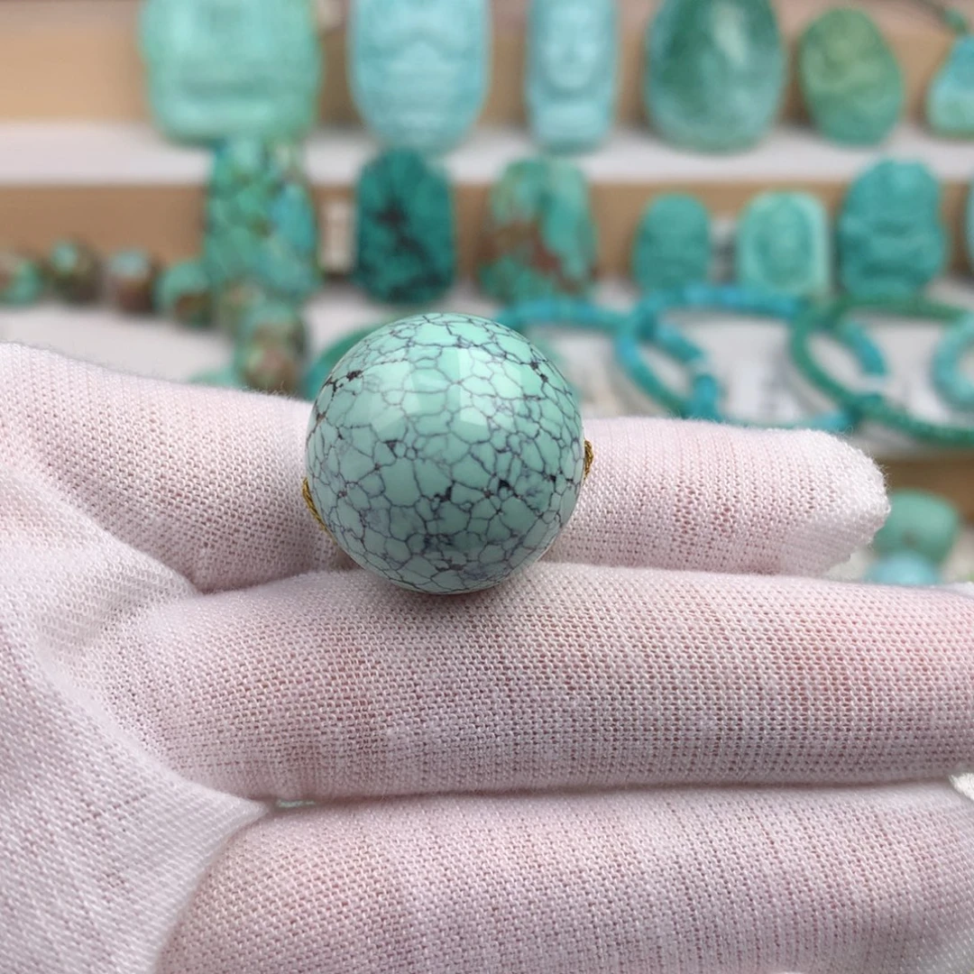 未镶嵌绿松石珠宝奇石21mm