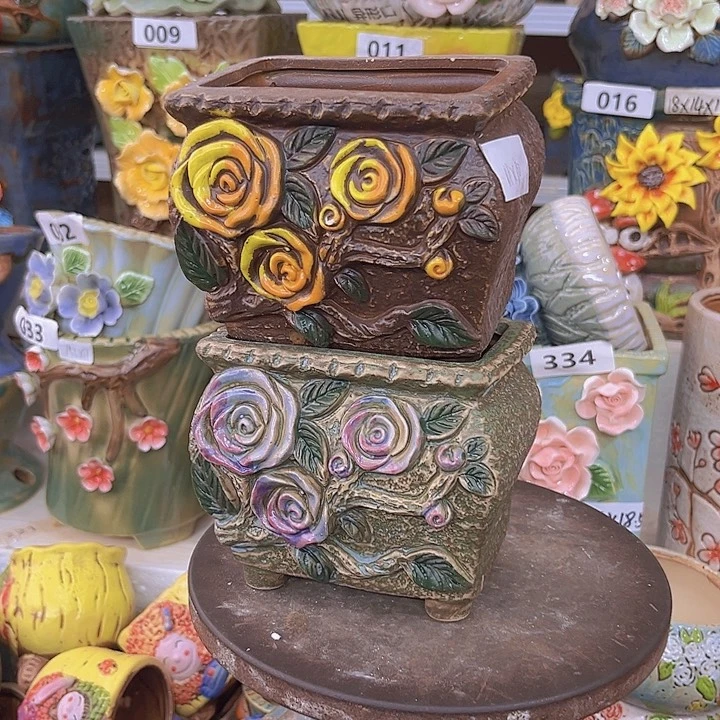 紫砂花盆粗陶材质多肉花盆