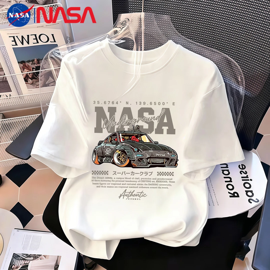 NASA 帅气宽松男童T恤纯棉圆领宽松短袖男休闲夏季潮流运动半袖