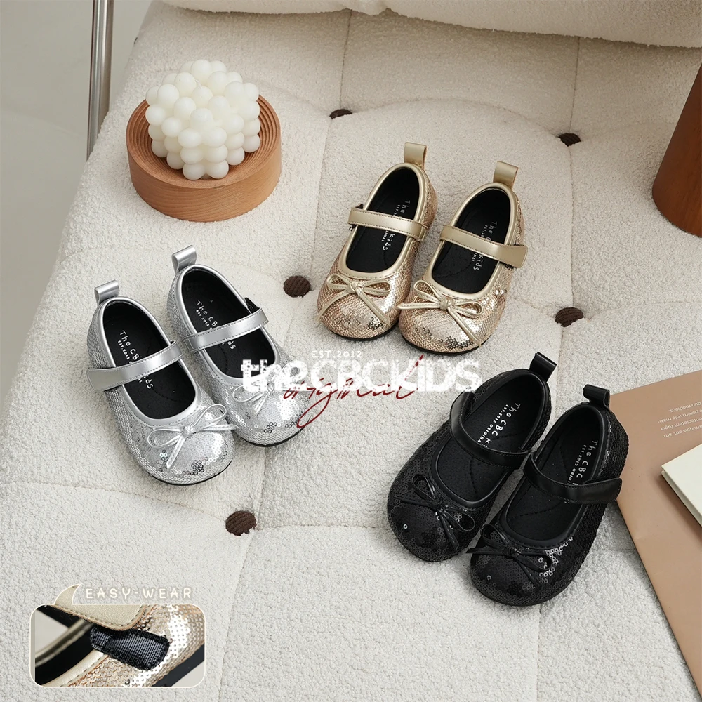 儿童蝴蝶结女童四季亮片公主风童鞋优雅亮片 251053