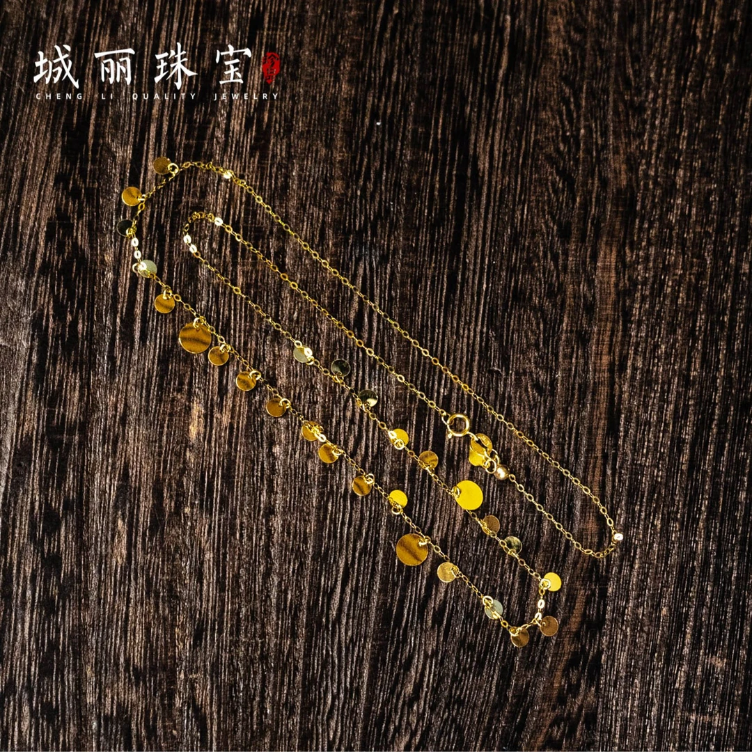 18K小圆牌项链/条（多样性发货）ZJI-618