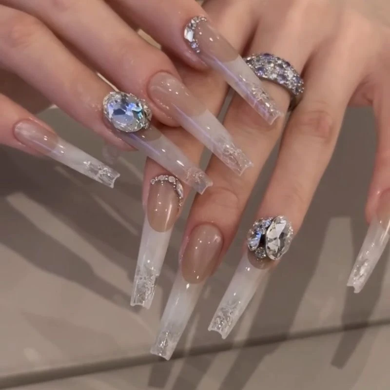 高级感穿戴甲手工穿戴甲气质显白猫眼渐变千金爆闪法式高级感氛