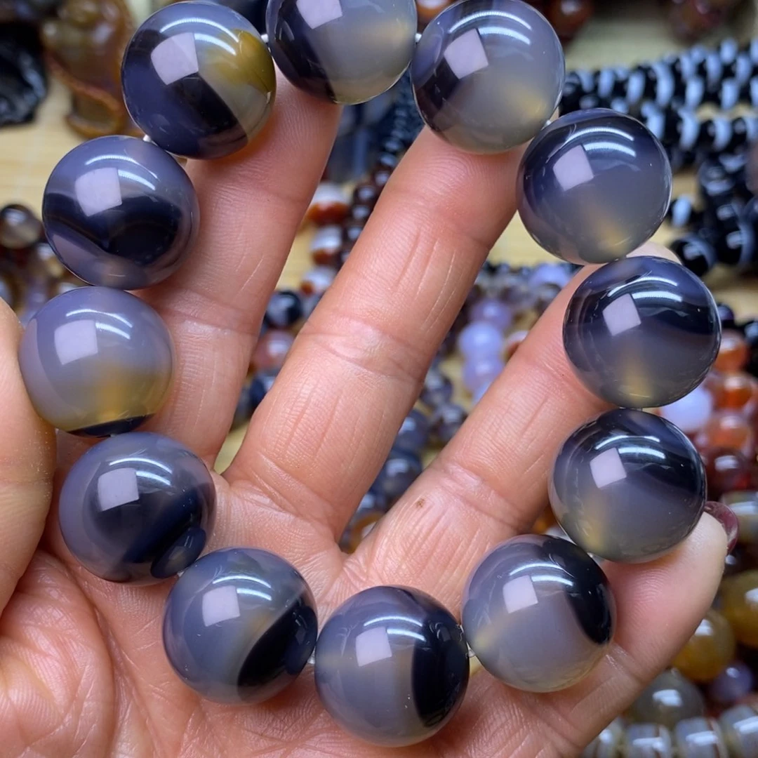 玛瑙/玉髓手链合金随**安