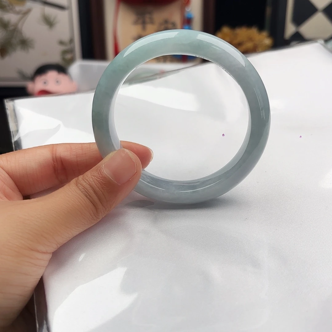 翡翠未镶嵌手镯54-56 x8 18