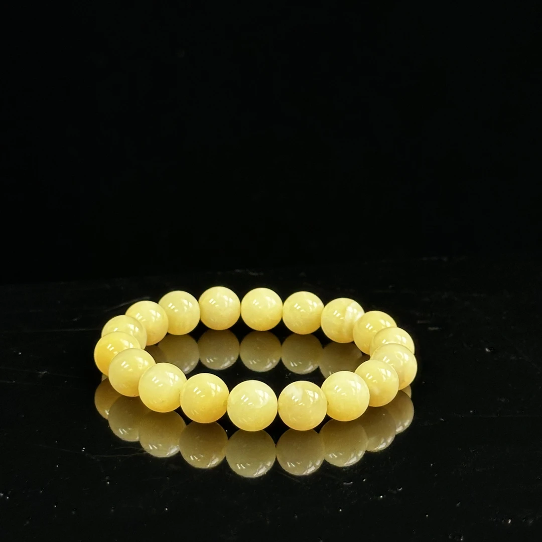 精品 收藏品C全黄 深海玉化毕业级全黄满油润十足DIY串珠 LG2521