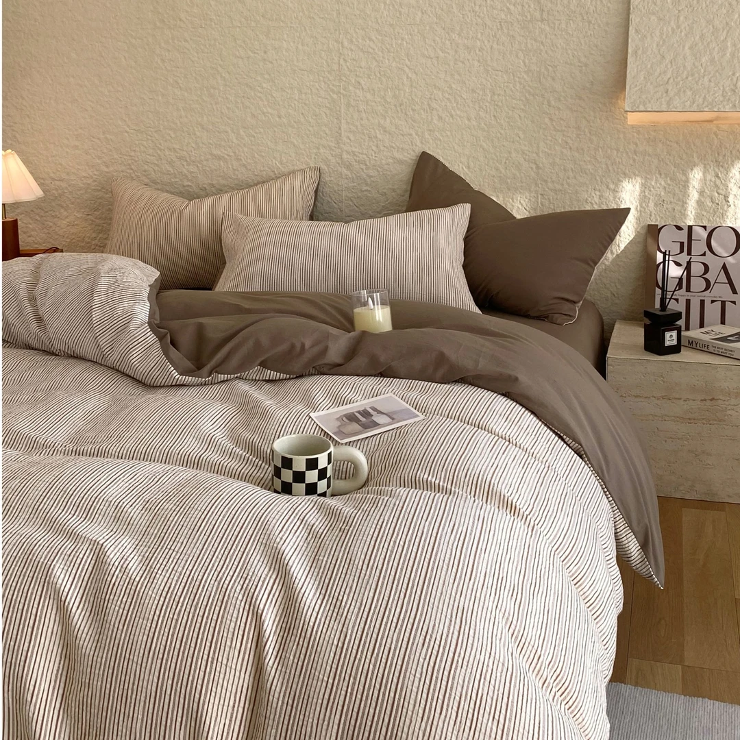 简约轻奢百分百纯棉全棉四件套床单被套三件套双人床上用品