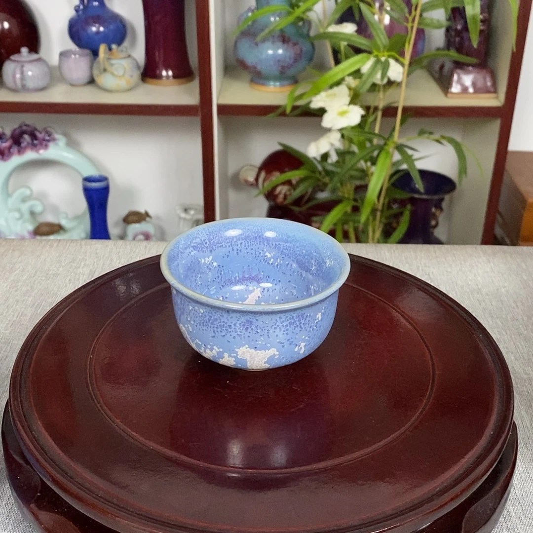 杯钧瓷主人杯压手杯手拉胚原矿窑变