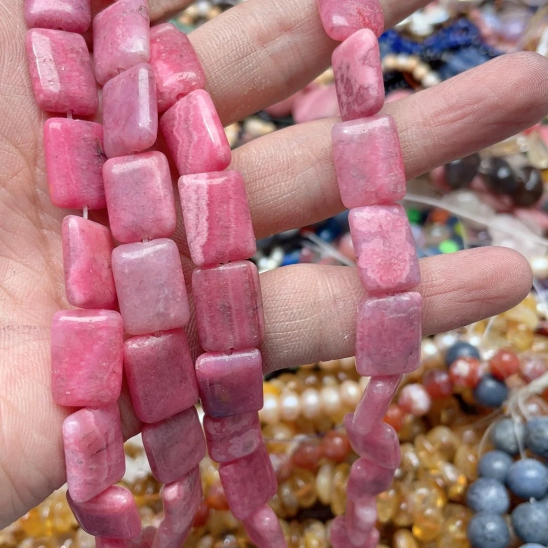 玛瑙/玉髓合金珠宝半成品一条12x15mm红纹石