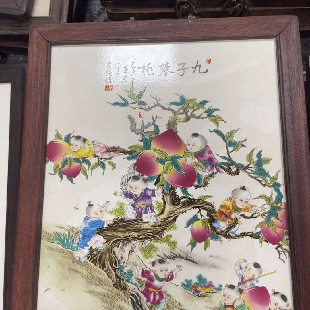 瓷片37*28厘米景德镇瓷板画柴窑烧制