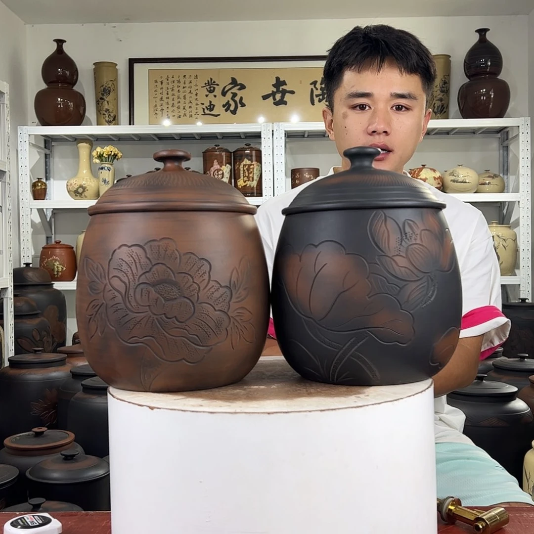 一对600克醒茶罐纯手工