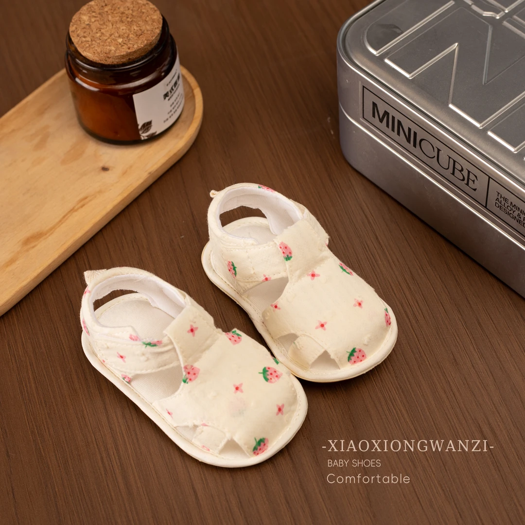 婴儿鞋子软底夏季女宝宝学步鞋0-1岁新生幼儿包头防滑凉鞋不掉6