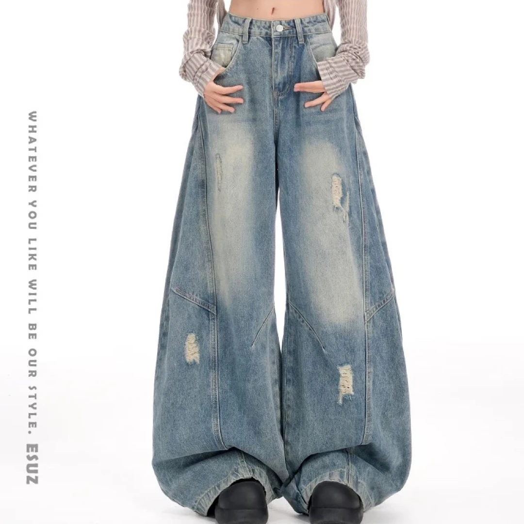 破洞倒桩弯刀裤有瑕疵看清楚再下单