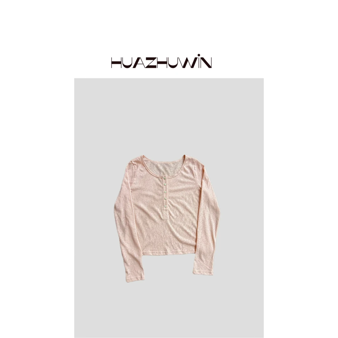 HZ-紧致感韩系水嫩麻料亨利小衫