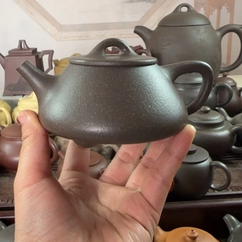 紫砂茶壶梨皮天青220cc