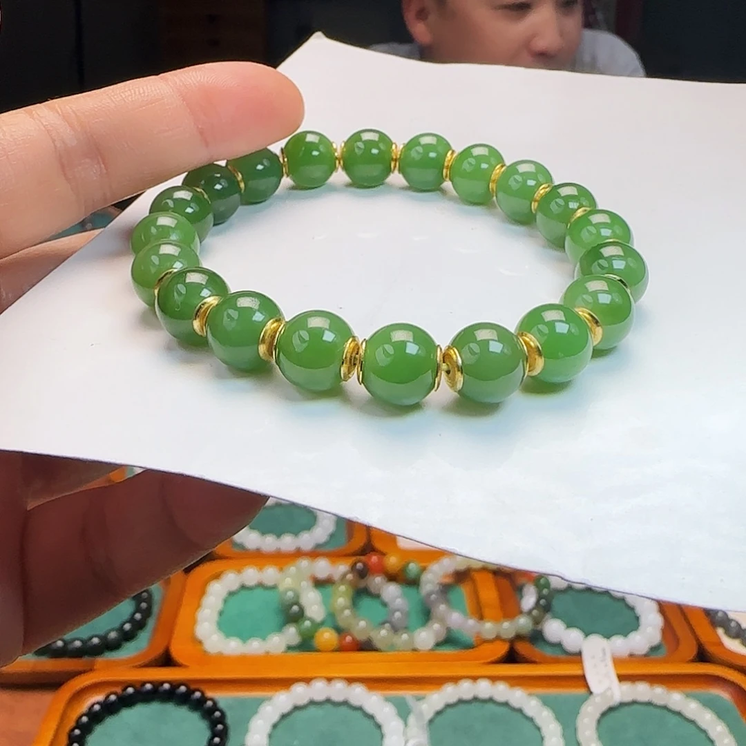 和田玉合金手链和田玉