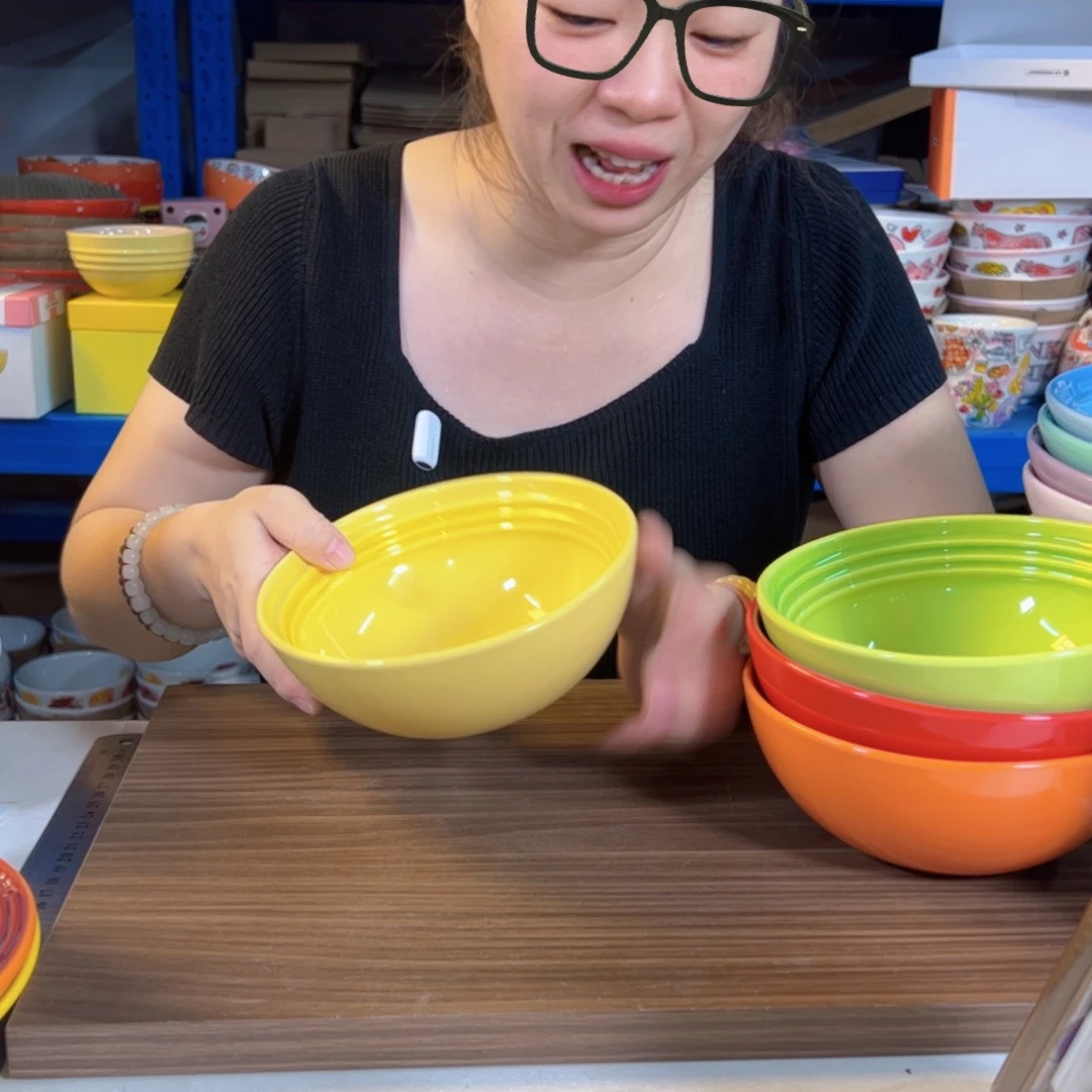 陶瓷黄色温哥华面碗