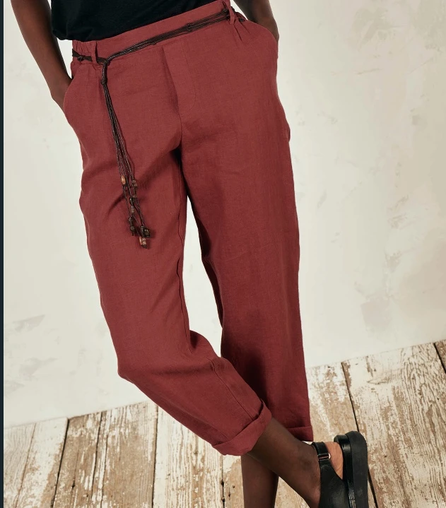 TANGGNAT新款纯亚麻直筒裤小脚裤女百搭亚麻裤子透气薄款宽松春秋