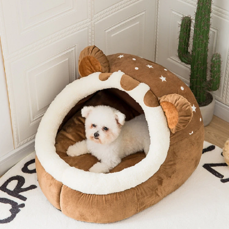 狗窝猫窝半封闭式保暖四季通用床垫子泰迪大中小型犬宠物用品加厚