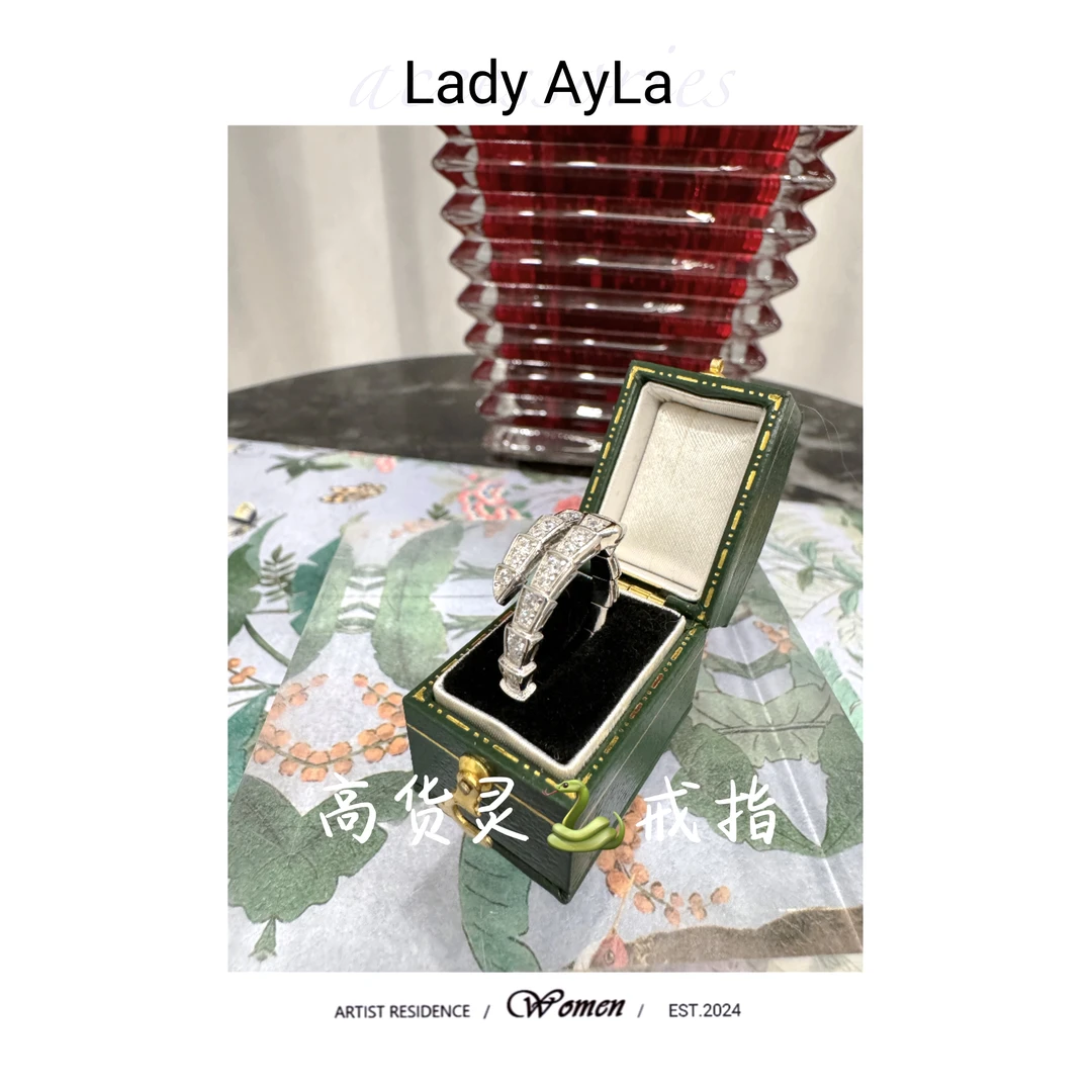 925银合成锆石戒指 25  蛇轻奢时尚高级戒指AL1119