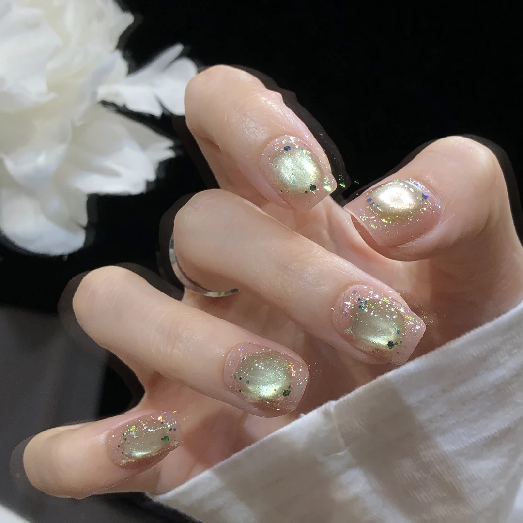 喵公子 【青苹果乐园】纯手工穿戴甲可拆卸美甲光疗甲