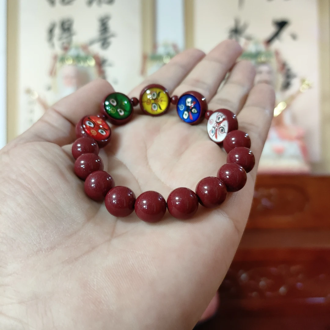 含辰砂工艺品五路cc朱砂手链 老师亲手制作