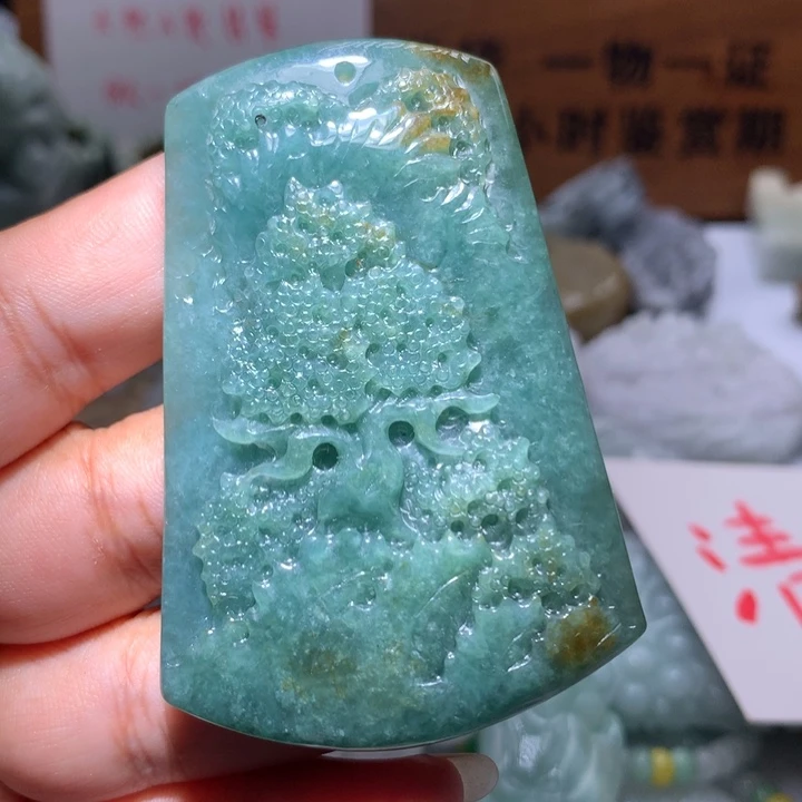 翡翠未镶嵌颈饰保真天然A货翡翠