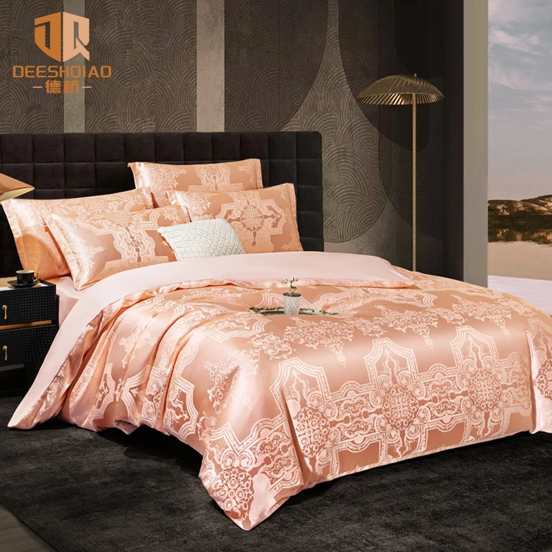 DEESHQIAO/德桥2025春夏巴黎设计师轻奢贡缎大提花四件套四季通用