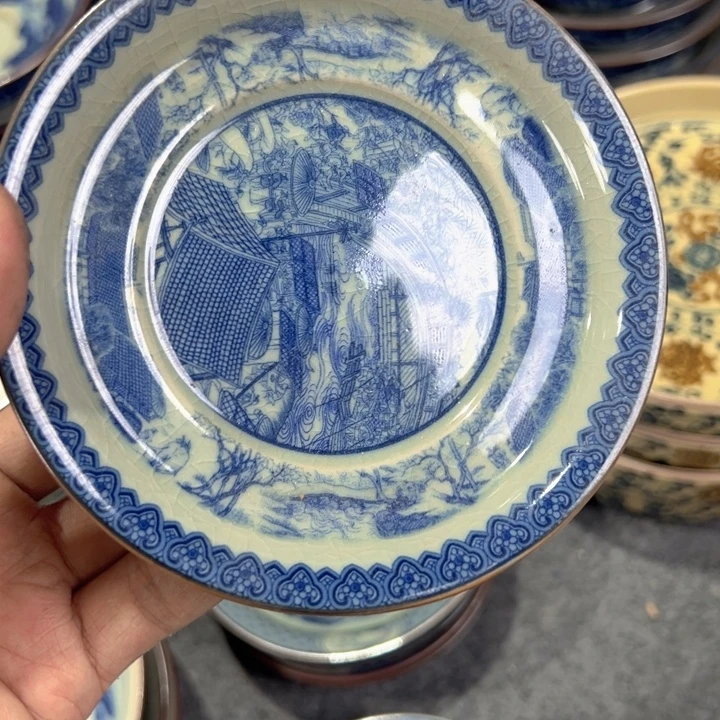瓷片淘泥清明上河图平足壶承