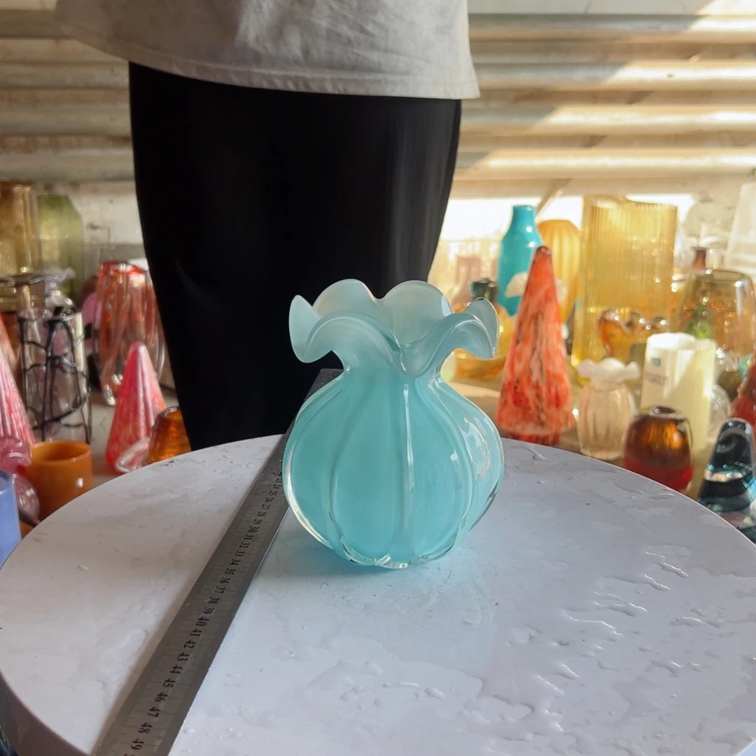 高度14琉璃花器摆件微瑕