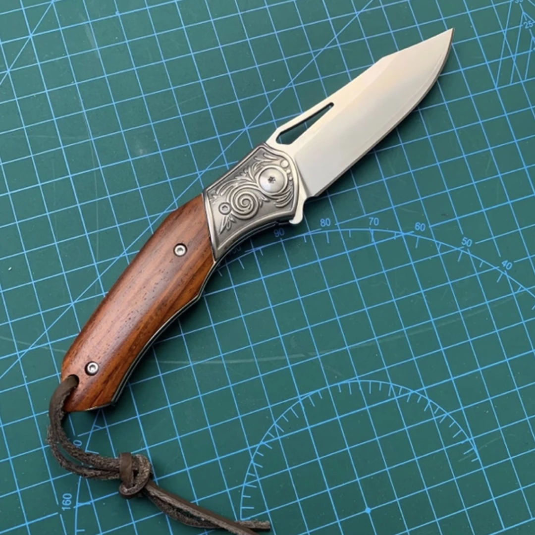 微瑕工具钢通体夹钢便携折叠刀水果刀削皮削竹子户外多功能露营