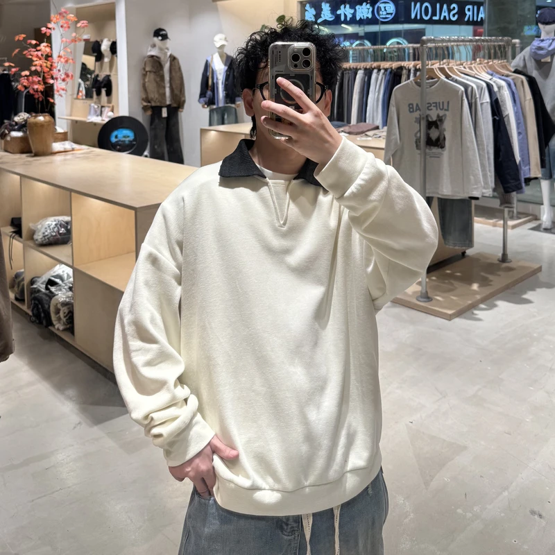 秋季针织长袖卫衣百搭简约宽松纯色套头 LF25286