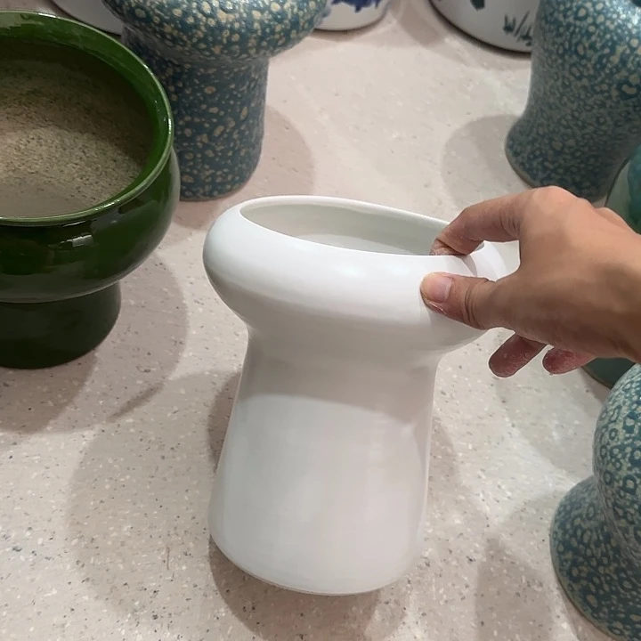 白泥花盆微瑕无孔