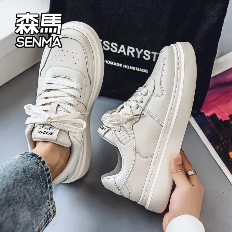 SENMA/森马男鞋冬季新款潮牌高级感板鞋男士增高运动休闲小白鞋子