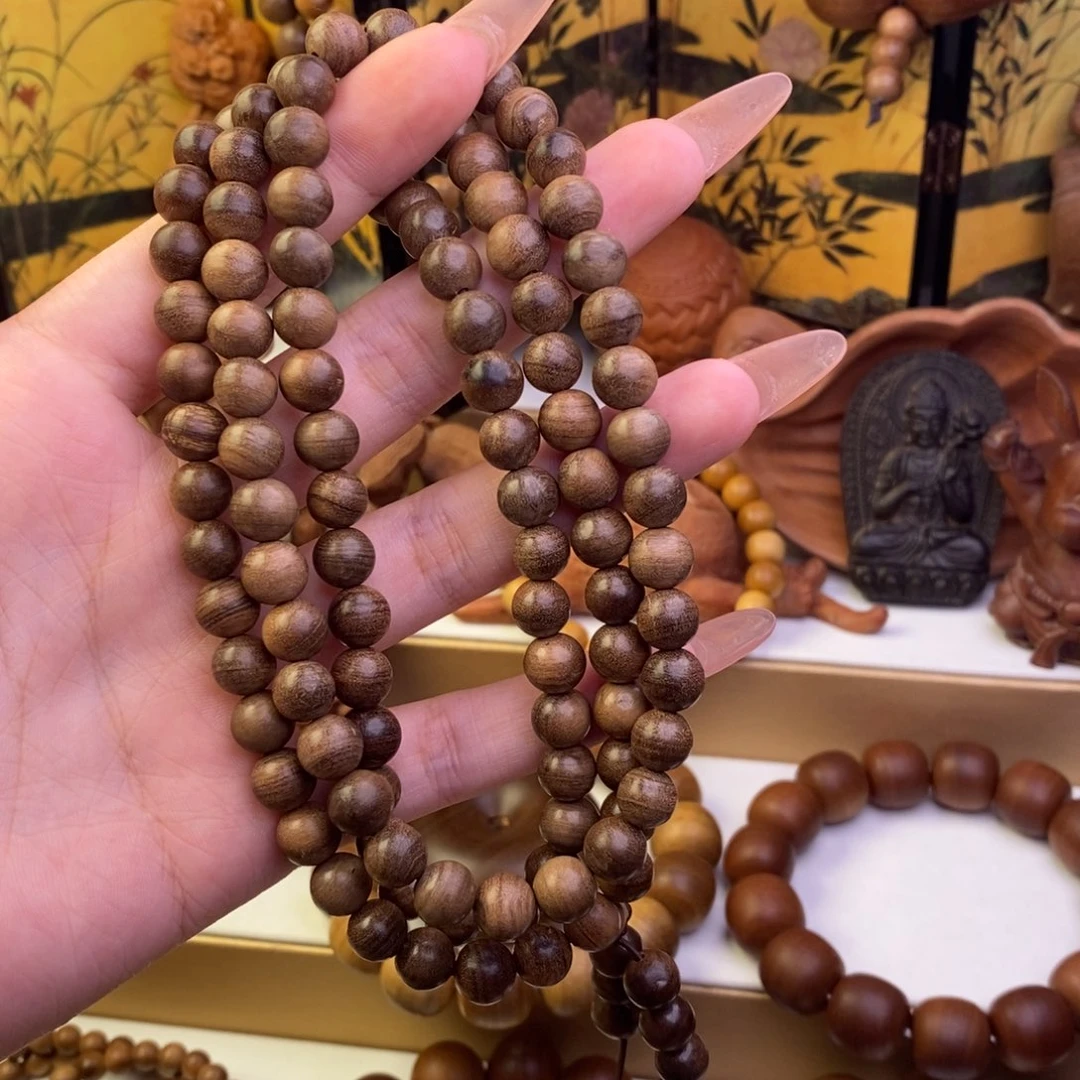 沙***命檀香木手串/手链奶香0.8多圈沉水瑕疵