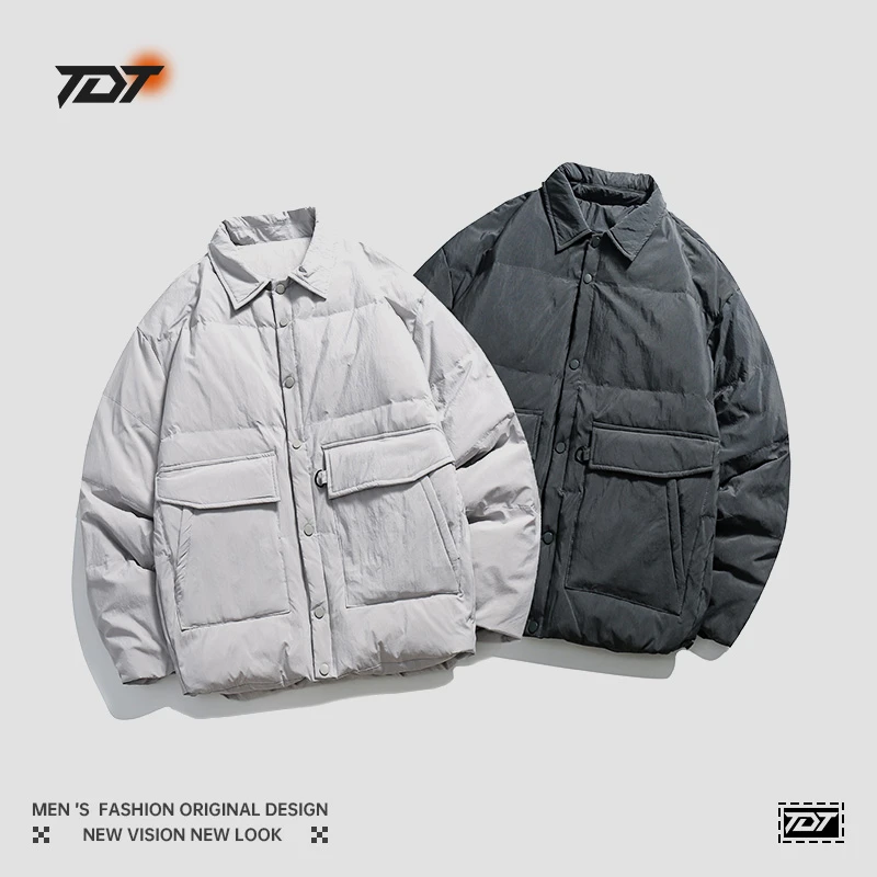 2024冬季新品翻领工装羽绒服男女宽松情侣保暖面包服外套Y19181
