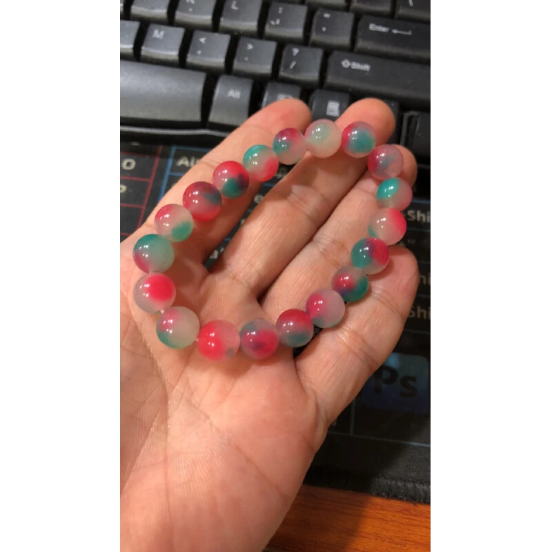 C 166 卡10 樱花飘蓝春彩手串